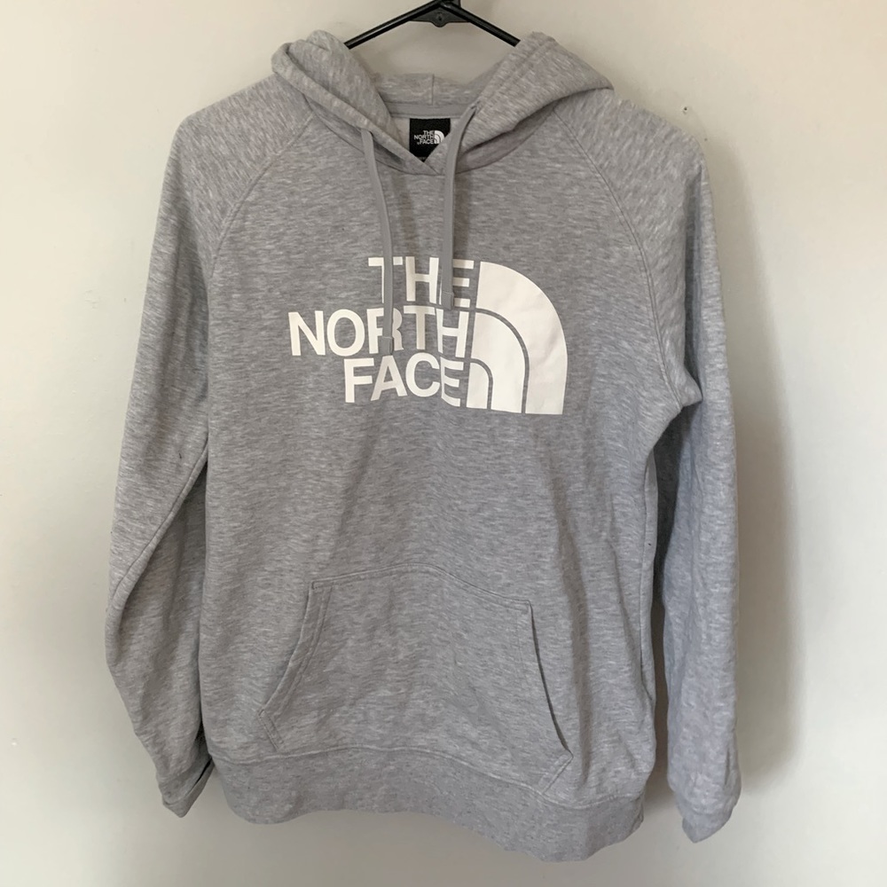 The North Face Grey Logo Hooded Sweatshirt Size Medium